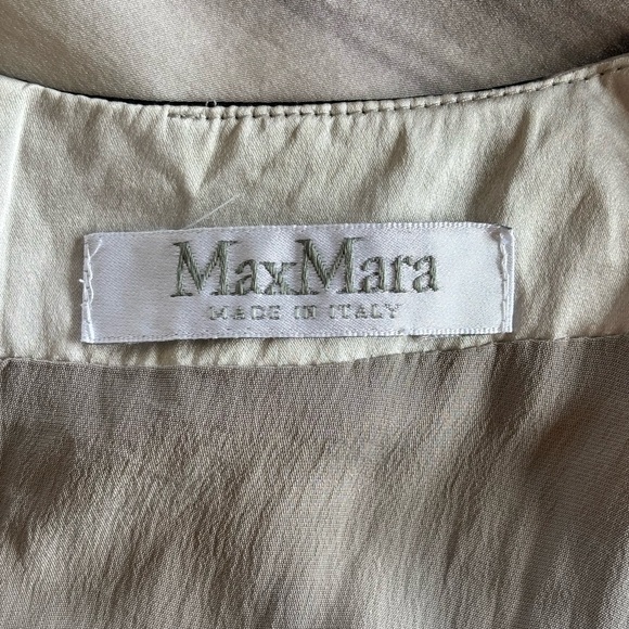 Max Mara Silk Dress Abstract Print Sleeveless Italy Elegant Minimalist Size S - Picture 6 of 8
